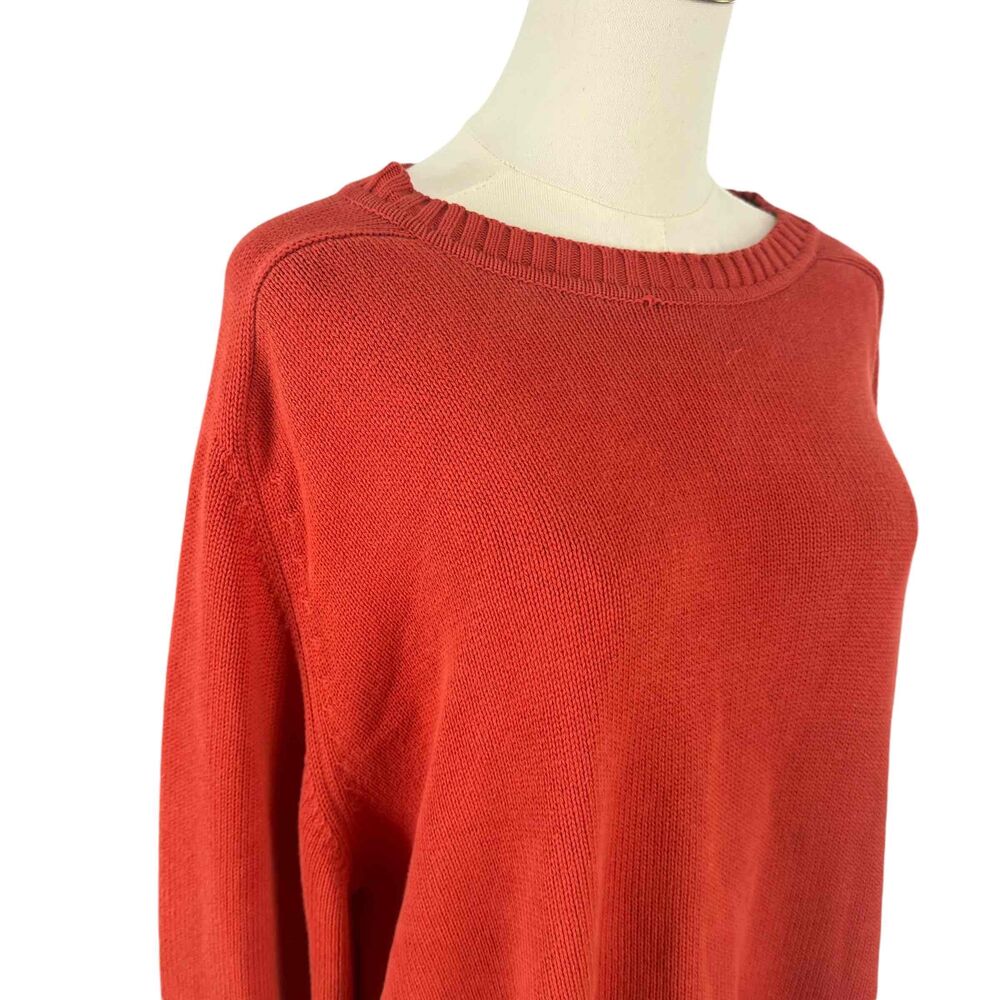 Saint Johns Bay Burnt Rust Orange Oversized Pullover Fall Sweater Earthy Boho XL - Picture 4 of 16